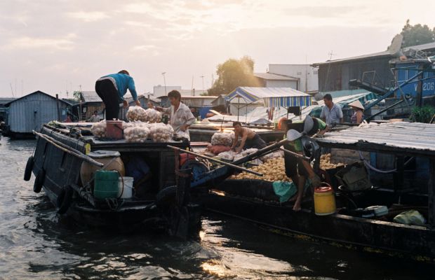 Trading activities at the Cai Rang Floating Market